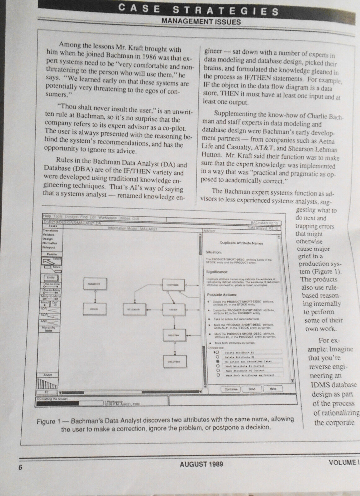 CASE Strategies, August 1989 - Newsletter on Computer Aided Systems Engineering