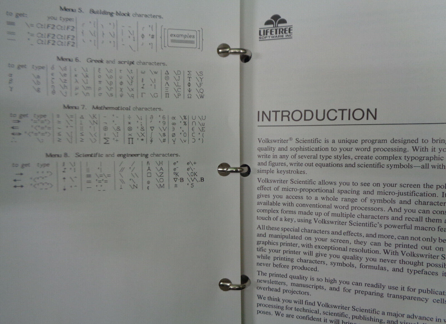 Volkswriter Scientific by Lifetree Software 1984. Science word processor. IBM