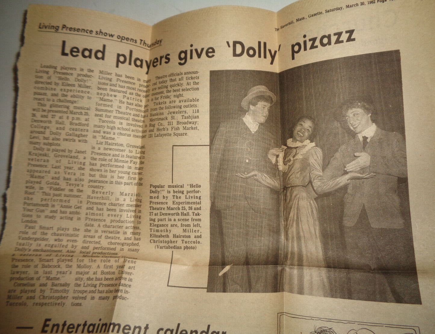 HELLO, DOLLY! - PROGRAM - Living Presence Experimental Theatre, Bradford College