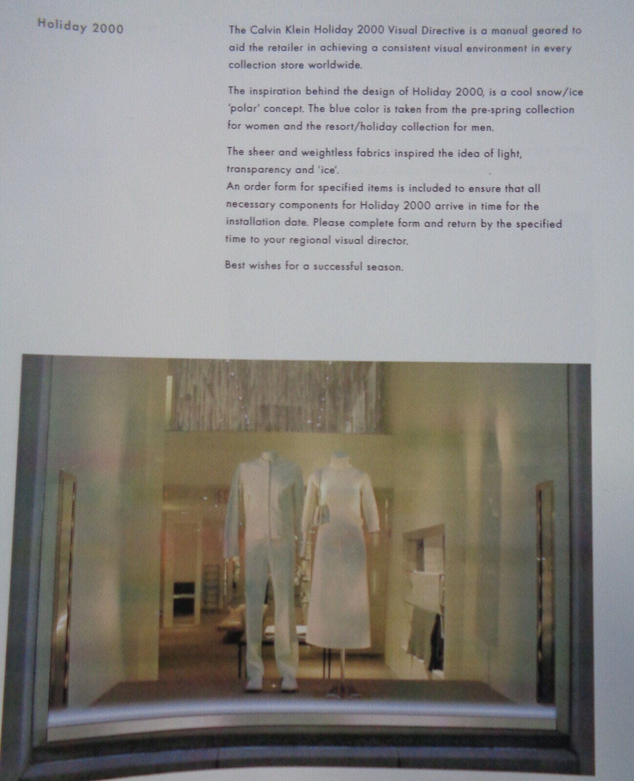 Calvin Klein Collection Holiday Visual Directive 2000 & Merchandising Strategy