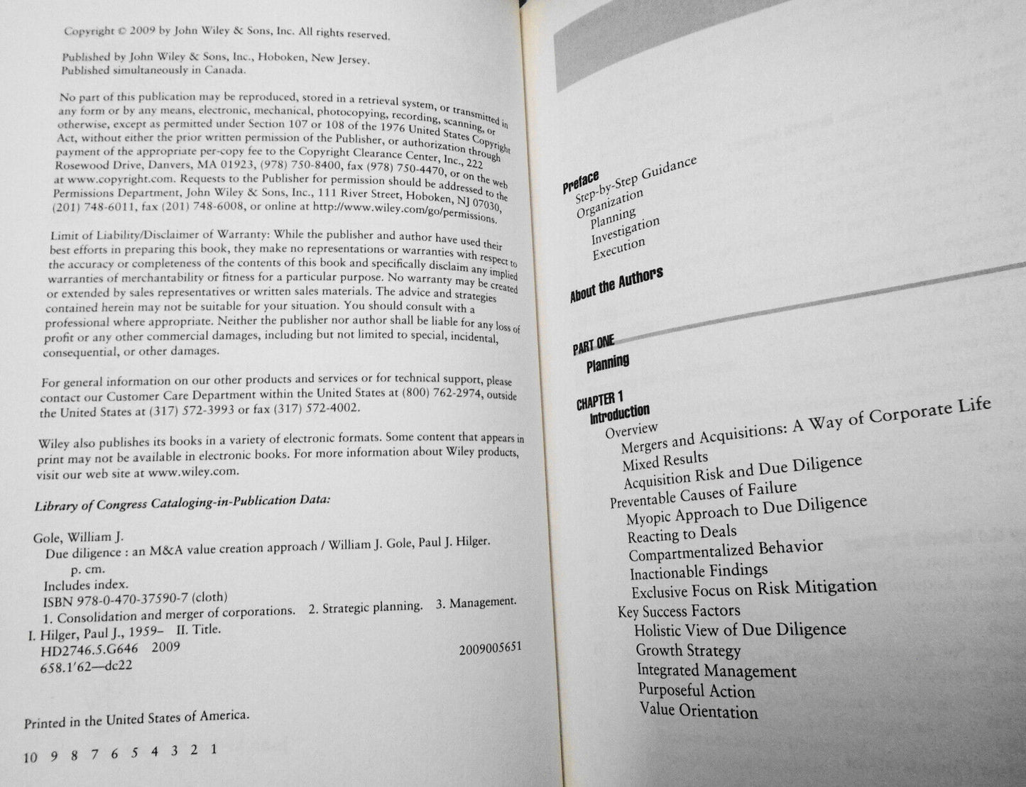 Due Diligence: An M&A Value Creation Approach by William J Gole; Paul J Hilger