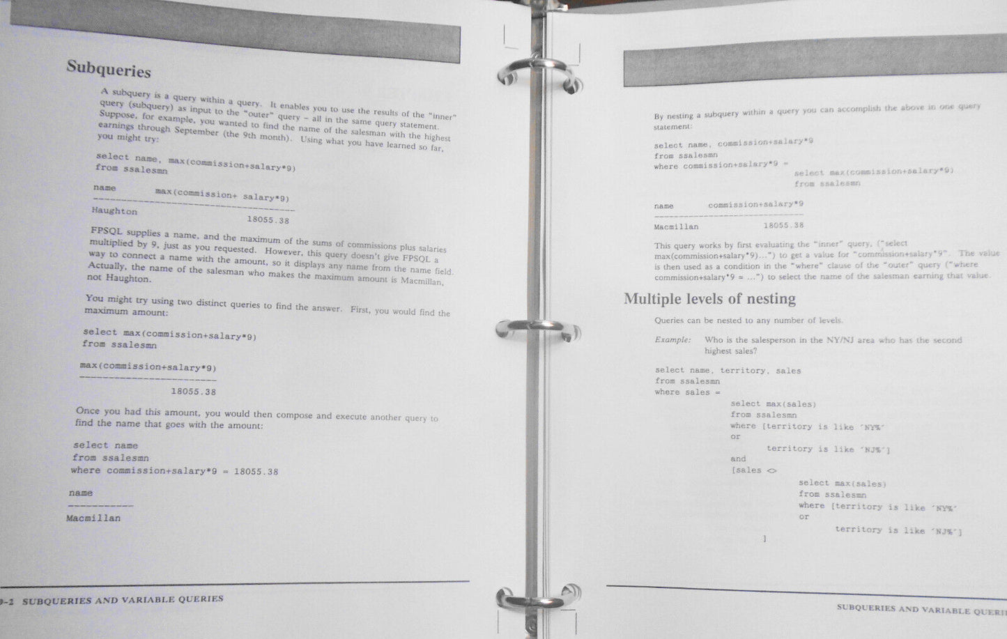 Filepro FPSQL Beta Test Program - Version 00.01.00, 1987 Manual & MSDOS software