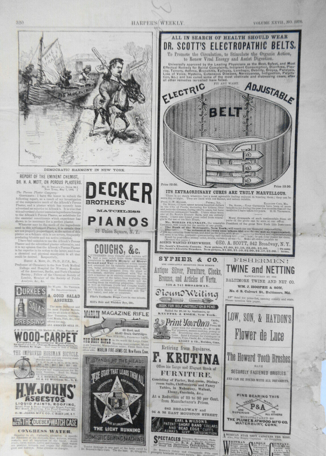 HARPER'S WEEKLY MAY 19, 1883 - THE WAR ON THE CONGO, CENTRAL PARK, CEYLON
