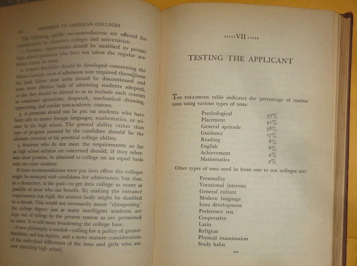 Admission to American Colleges, by Benjamin Fine. SIGNED First edition 1946