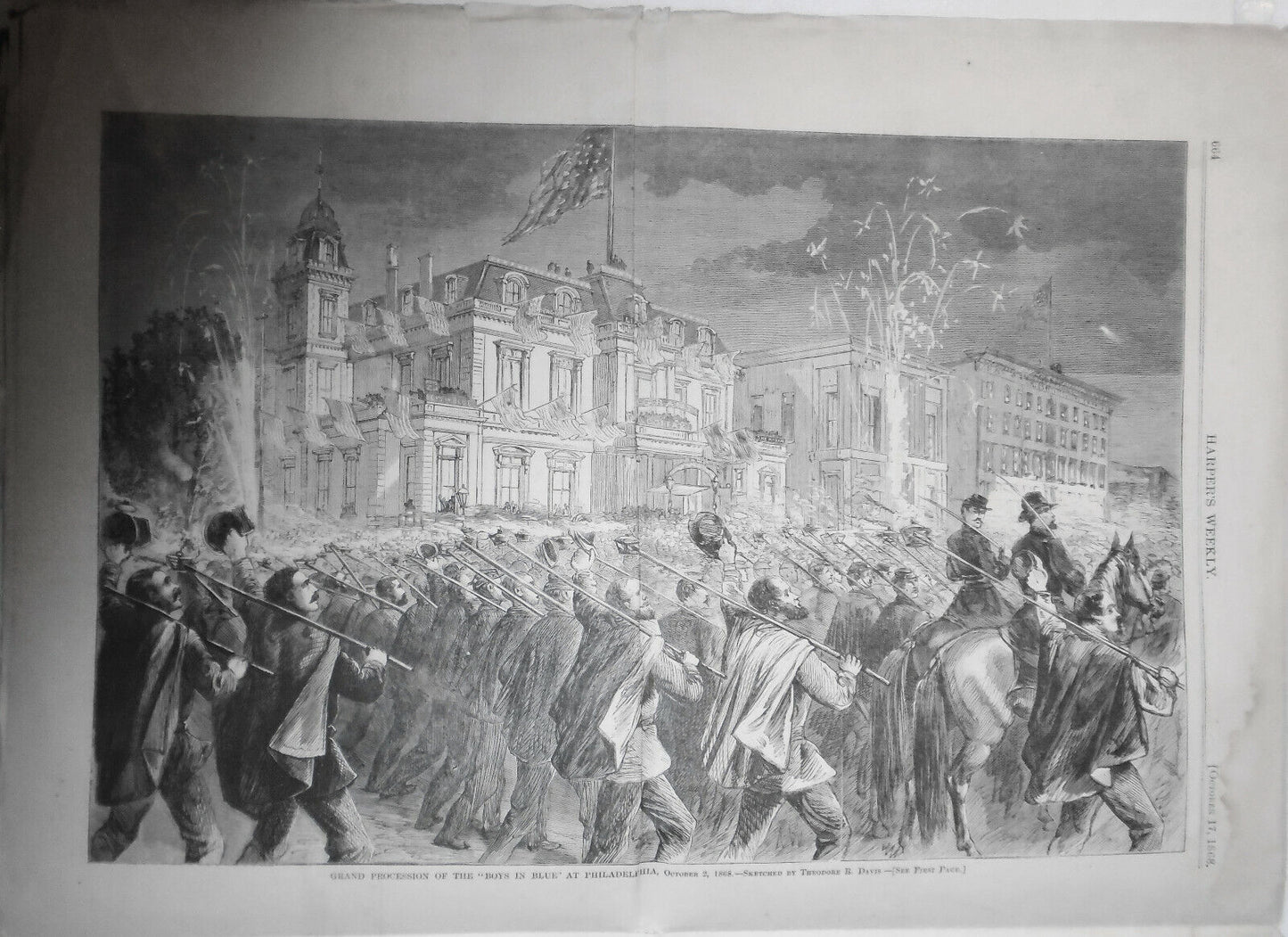 Harper's Weekly - Complete Original Oct 17, 1868 Boys In Blue, Country Church...