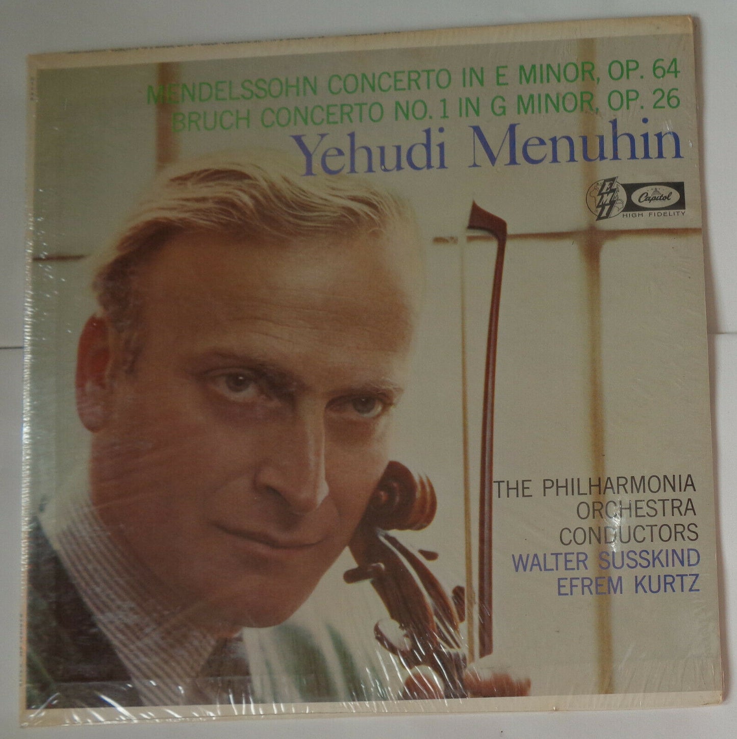 SEALED Yehudi Menuhin, Philharmonia Or LP: Mendelssohn, Bruch EMI Capitol G 7148