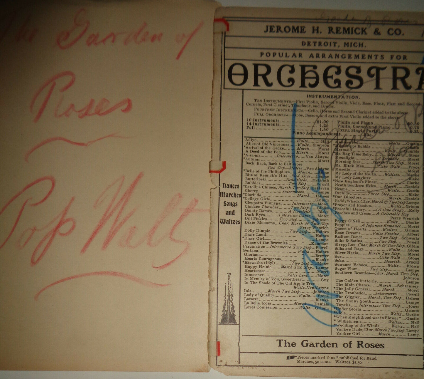 THE GARDEN OF ROSES - INTRO: SWEETHEART WALTZ -SCHMID & KUMMER - 1919 ORCHESTRA