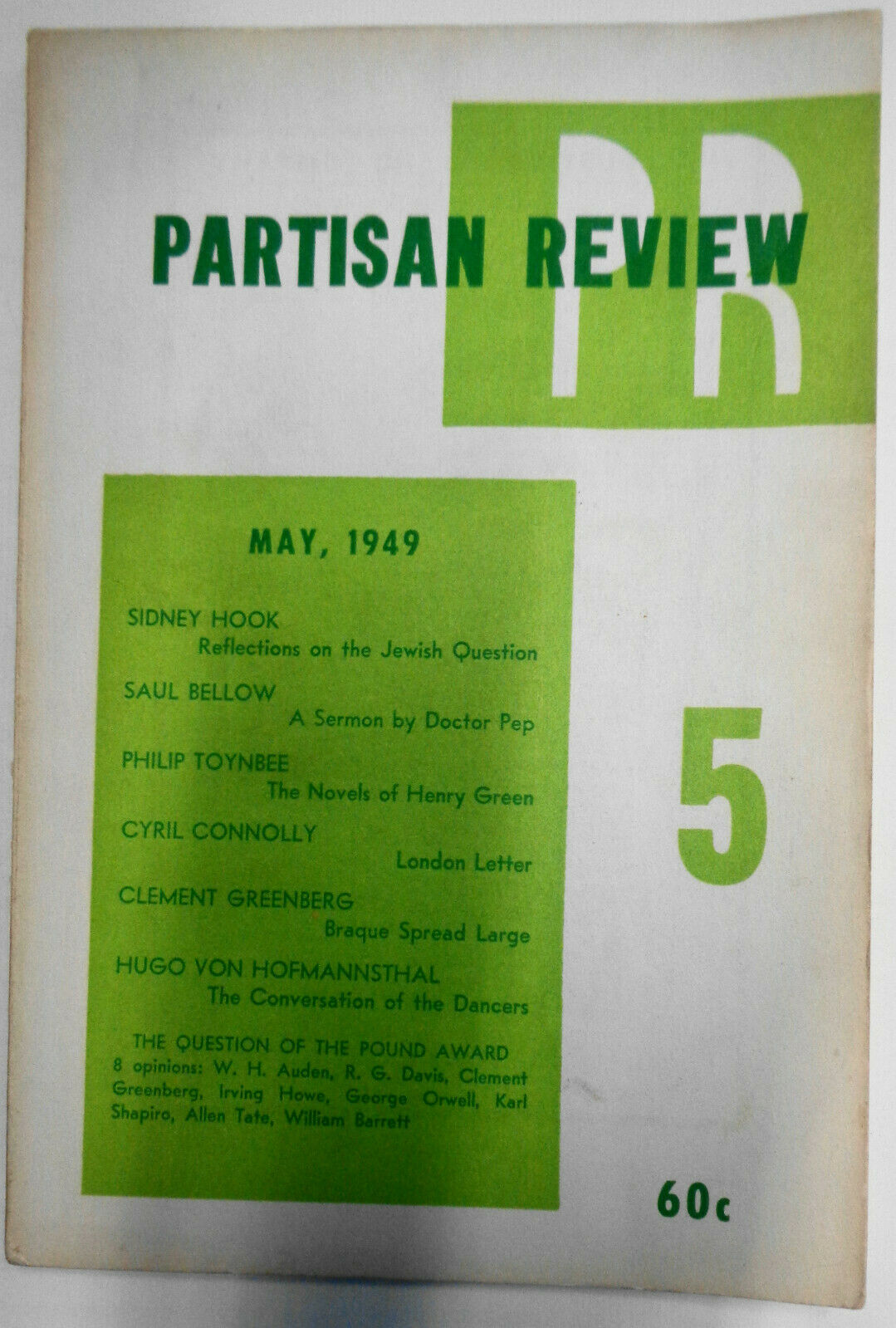 Partisan Review May 1949 - Saul Bellow, Sidney Hook, Clement Greenberg...