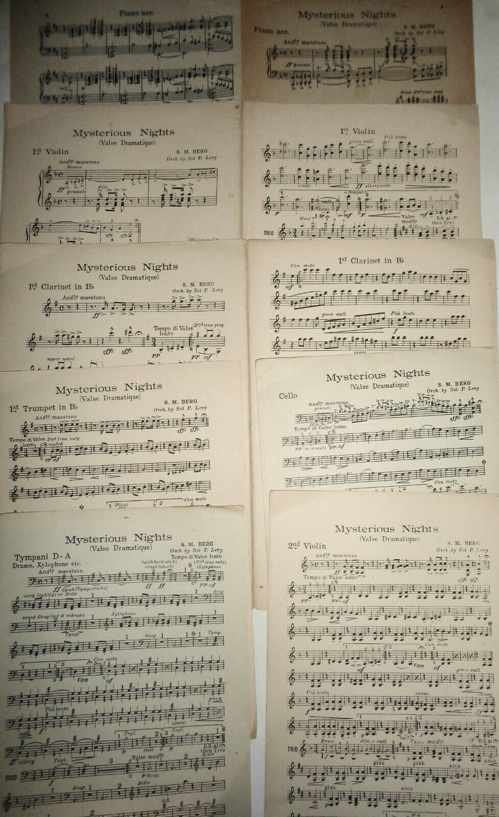 Mysterious nights : valse dramatique, by S M Berg.1919 for orchestra
