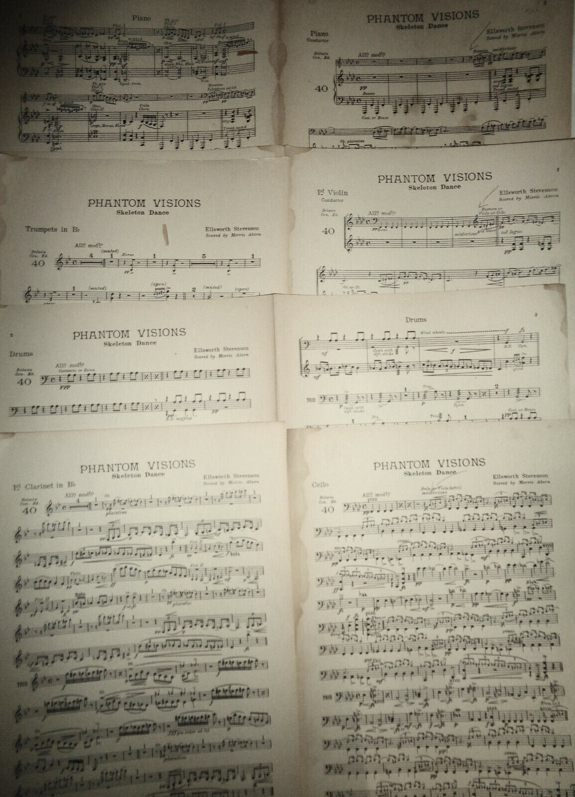 Phantom visions : skeleton dance, by Ellsworth Stevenson. 1920 for orchestra