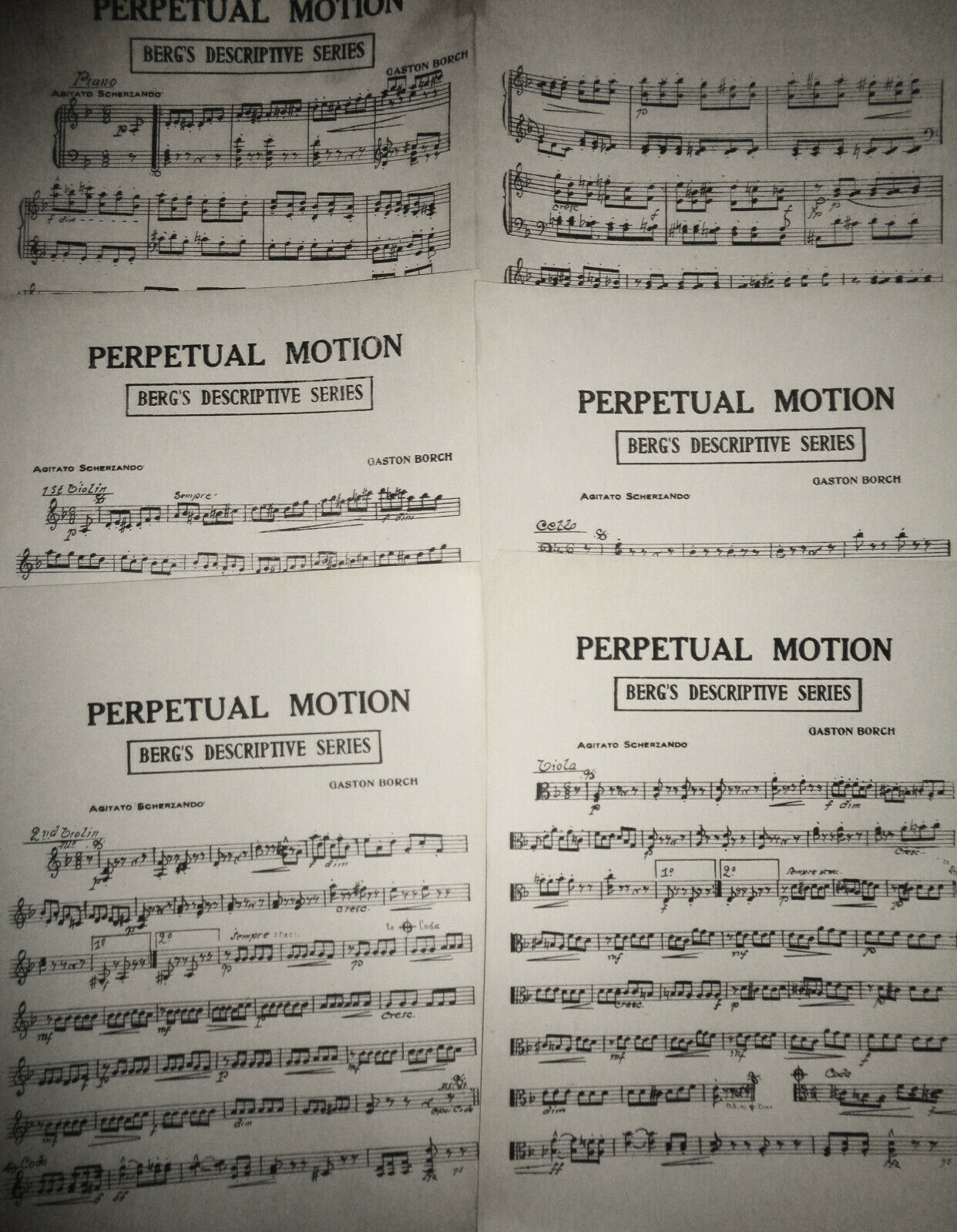 Perpetual motion, by Gaston Borch. 1918, for orchestra.