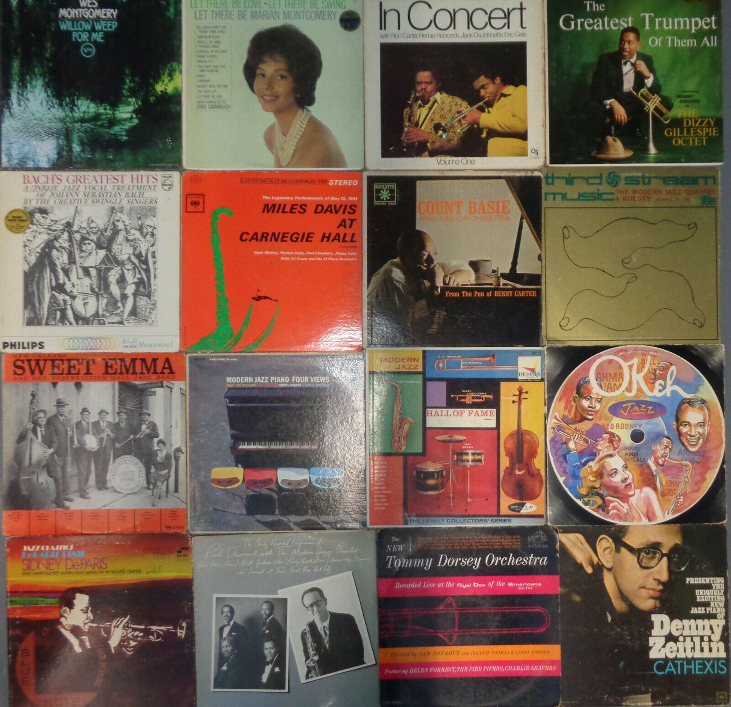 16 Jazz LPs - Dizzy, Miles, Basie, Hubbard, MJQ, Montgomerys, Paul Desmond ...
