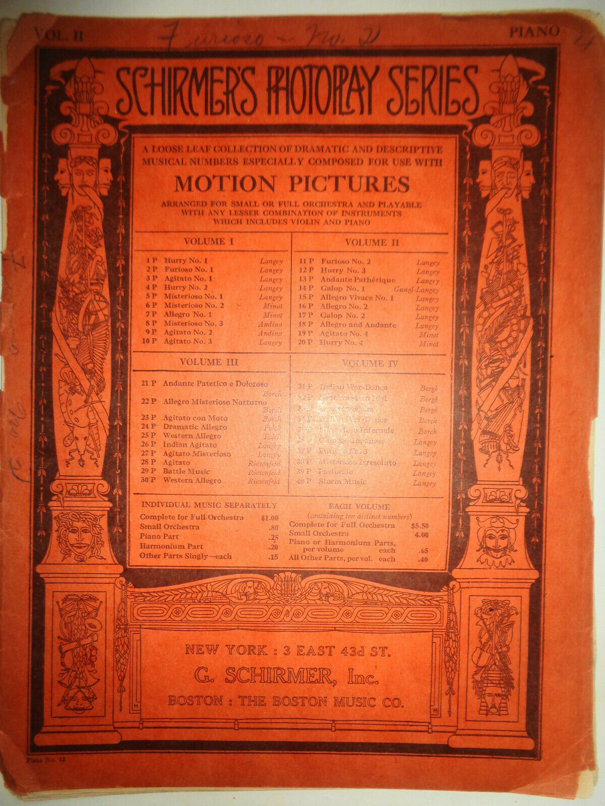 FURIOSO NO. 2 (FOR RIOT SCENES, TUMULT) 1915, for orchestra - PHOTOPLAY SERIES