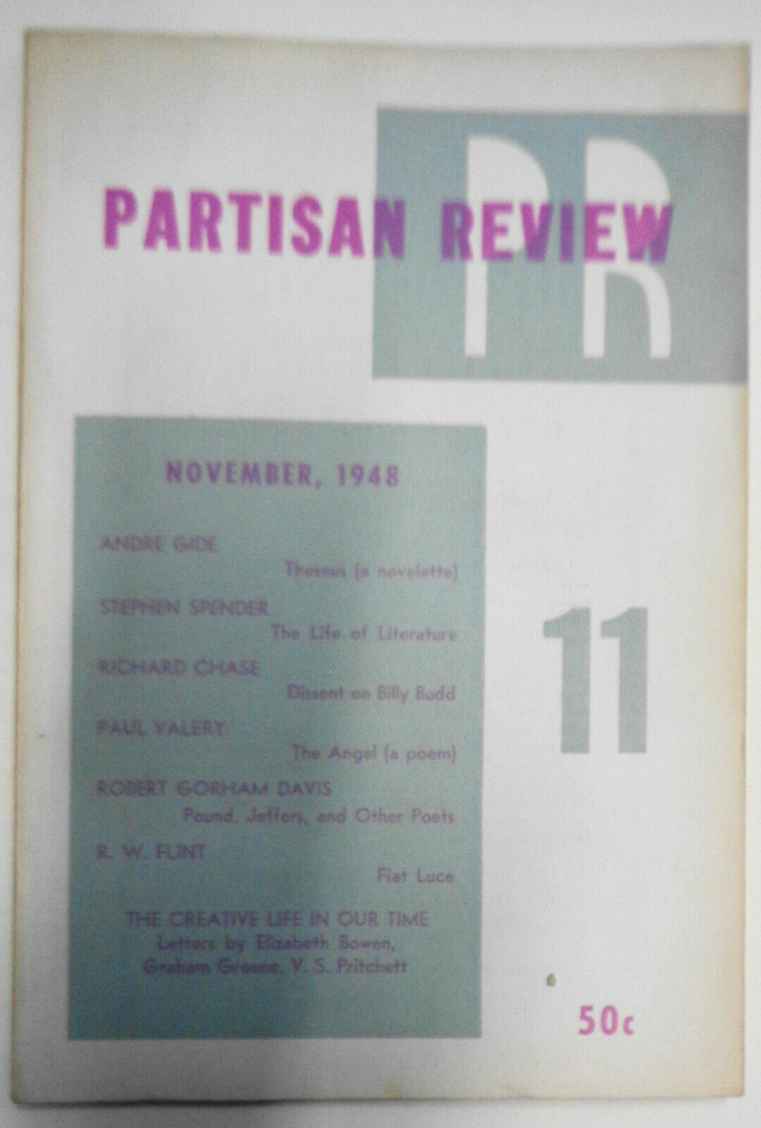 Partisan Review November 1948 -Andre Gide, Paul Valery, Graham Greene, Pritchett
