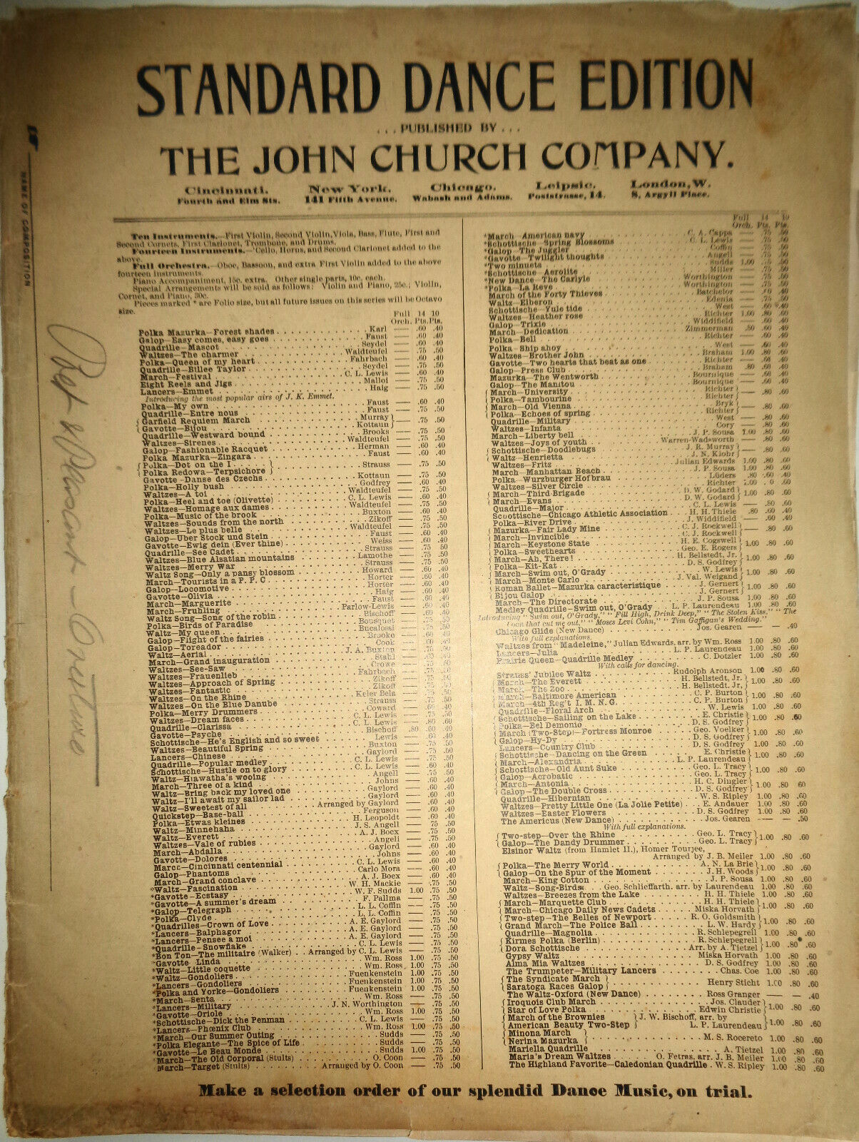 POET AND PEASANT - OVERTURE, BY F. von SUPPE - 1899 - music score for orchestra