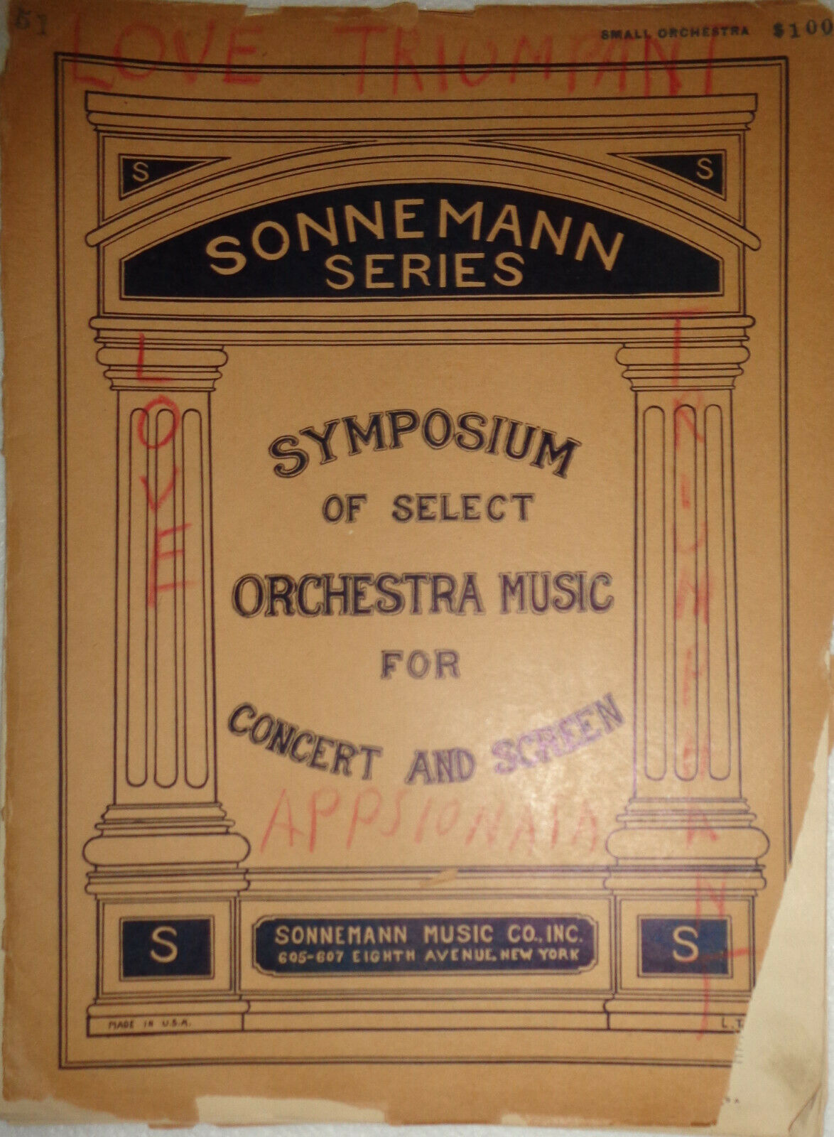 LOVE TRIUMPHANT - LYRICO APPASSIONATO, BY ISE JOELS - 1927, FOR ORCHESTRA