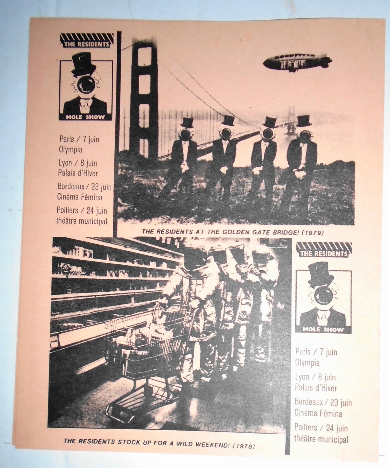 The Residents Mole Show Flyer France 1983