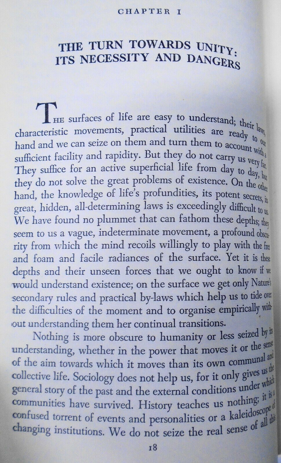 Sri Aurobindo : The Ideal of Human Unity. 1953. Hardcover/DJ