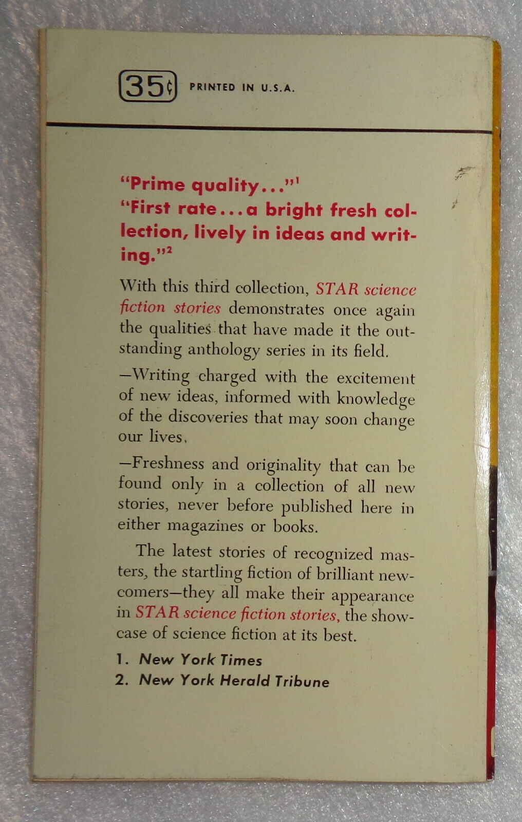 Star science fiction stories No. 3, by Frederik Pohl 1954 1st printing paperback