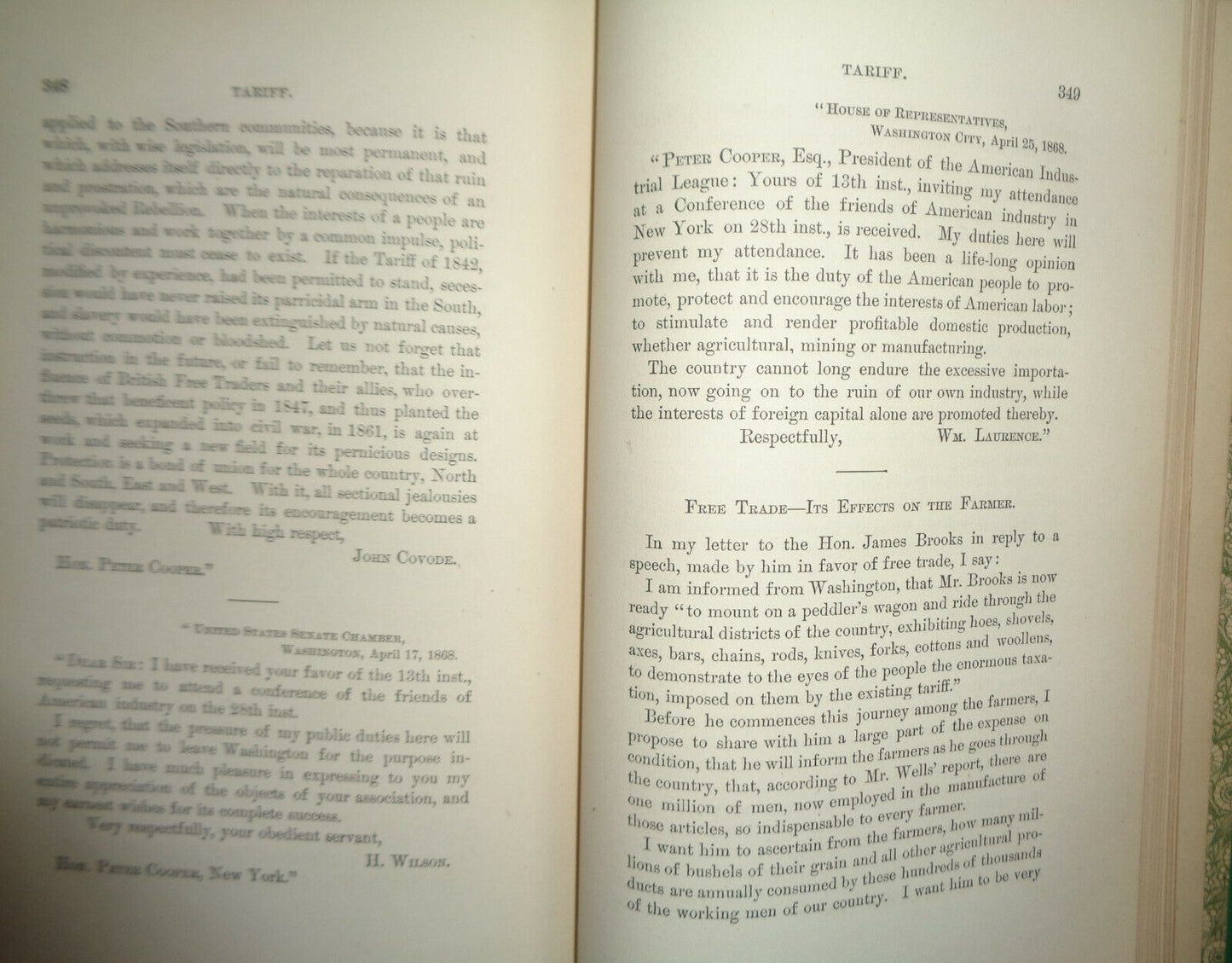 Peter Cooper SIGNED - Ideas for a Science of Good Government - 1st edition 1883