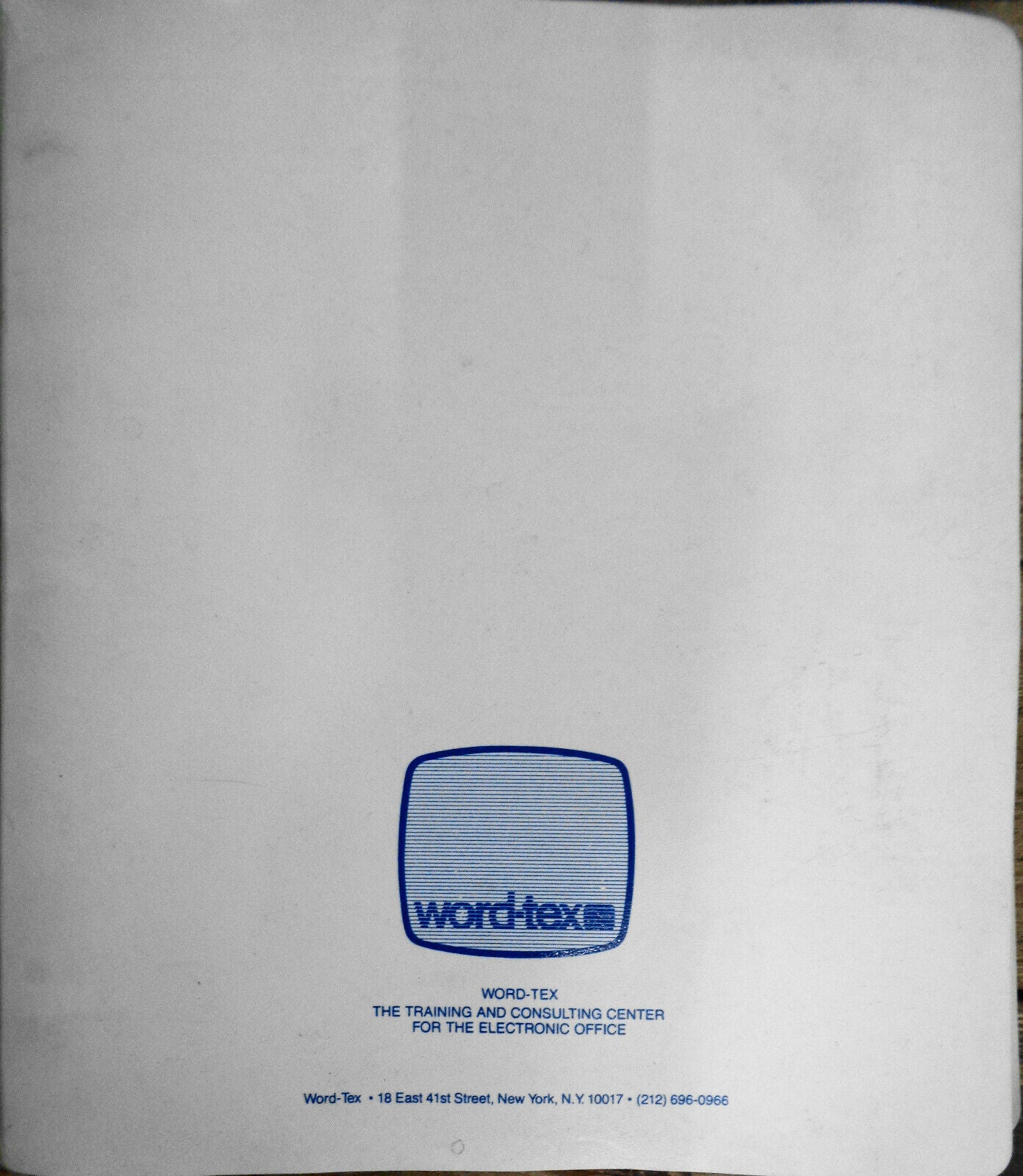 Word-Tex Wang Training Manual, 1983 - Word-processing and Mathematics