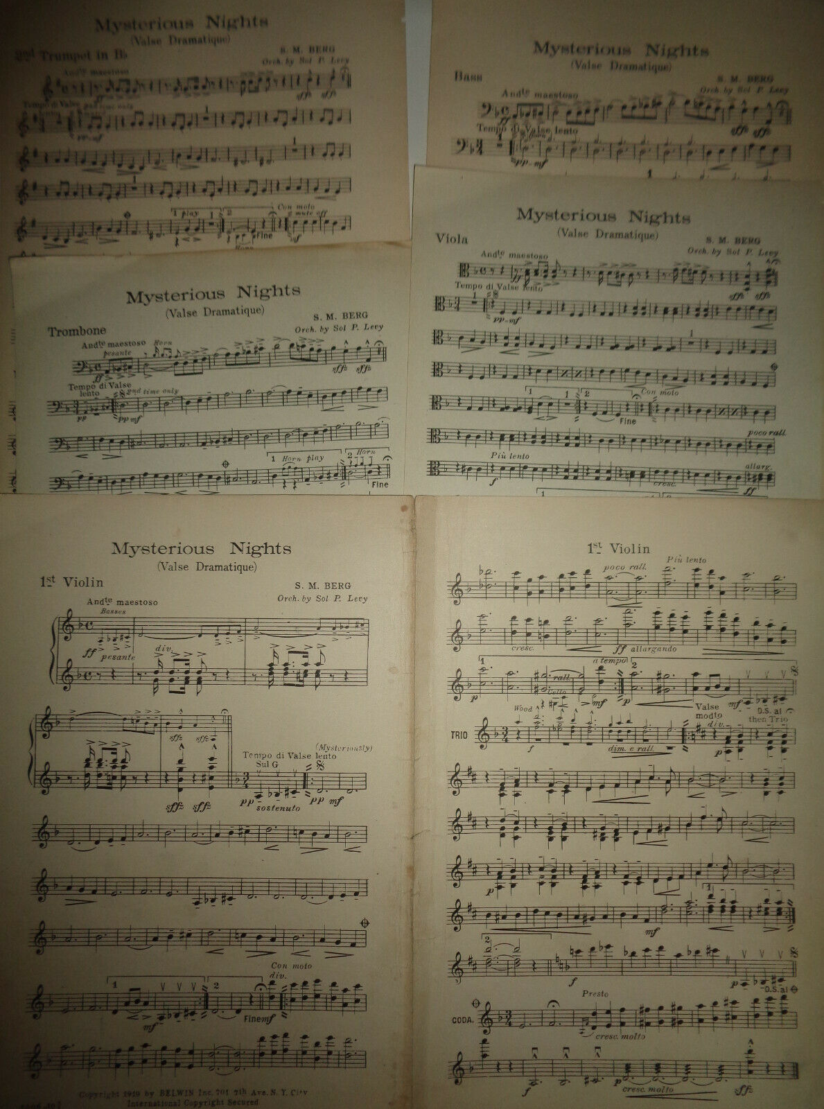 Mysterious nights : valse dramatique, by S M Berg.1919 for orchestra
