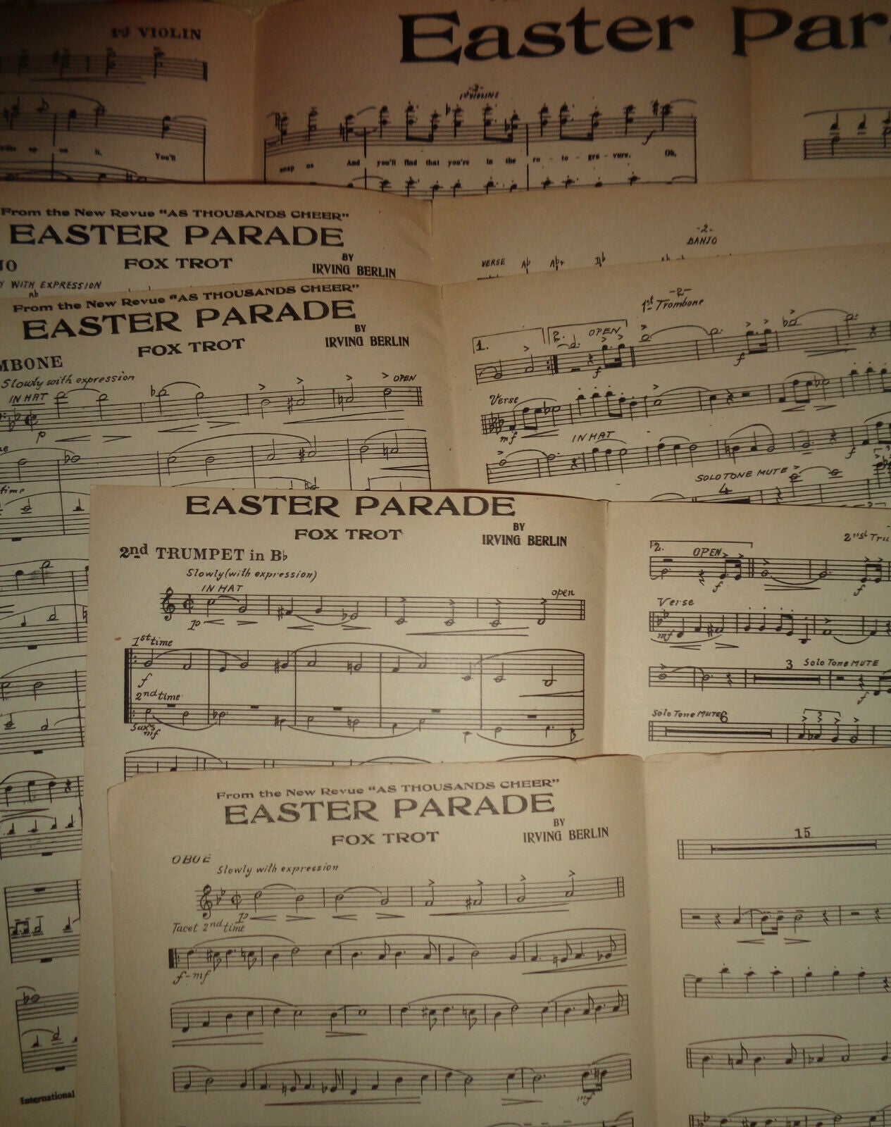 EASTER PARADE, BY IRVING BERLIN - 1933 - FOX TROT - SHEET MUSIC FOR ORCHESTRA