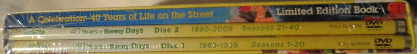 Sesame Street 40 Years Of Sunny Days (2 Disc Set, DVD, 2009) + Ltd ed book NEW