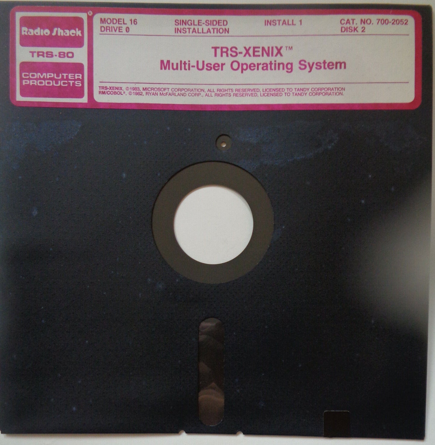 Radio Shack TRS-80 Model 16 XENIX Multi-User Operating System program - 1983