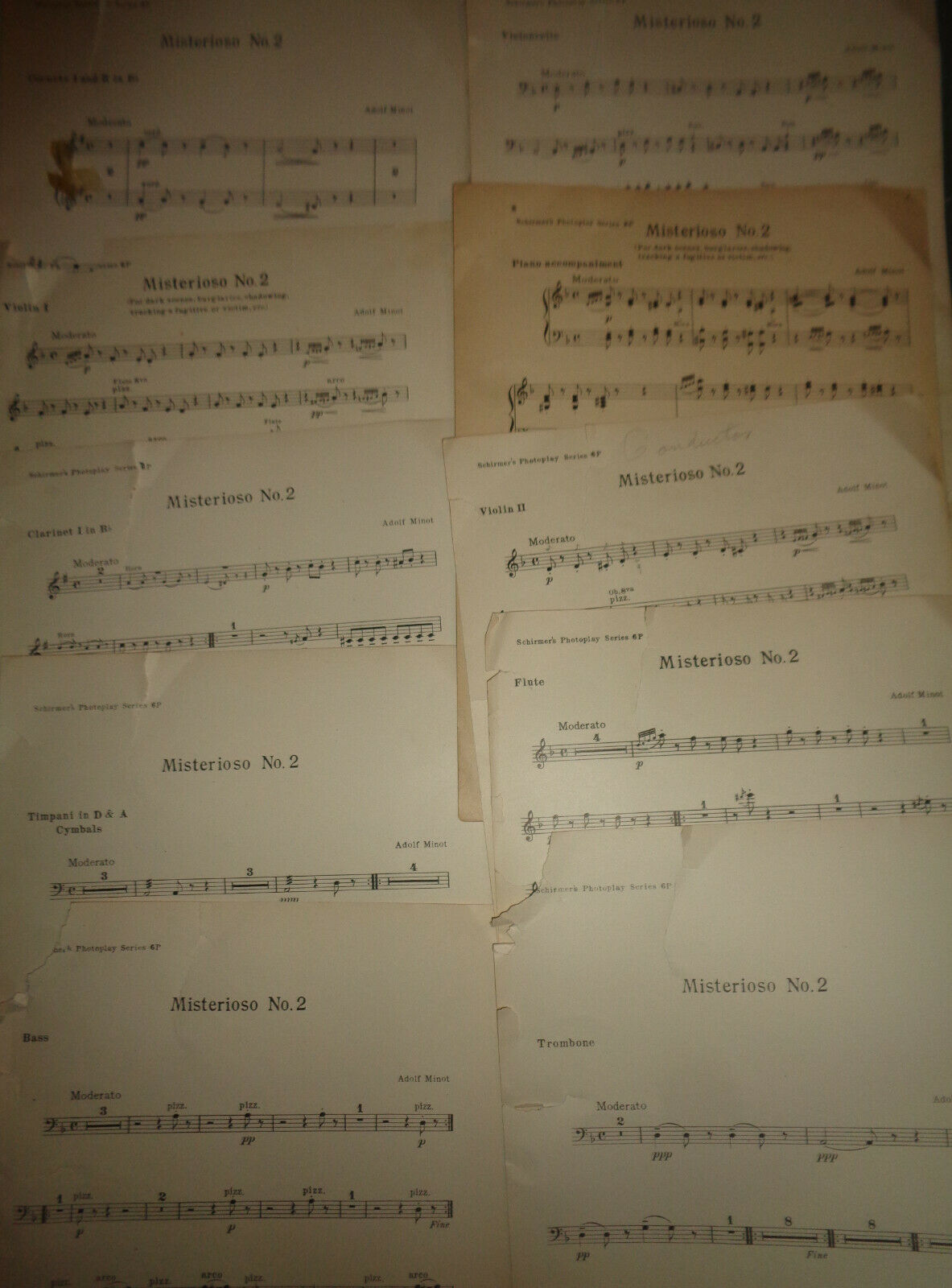 MISTERIOSO NO. 2 FOR DARK SCENES, BURGLARIES. By Adolf Minot 1915 for orchestra