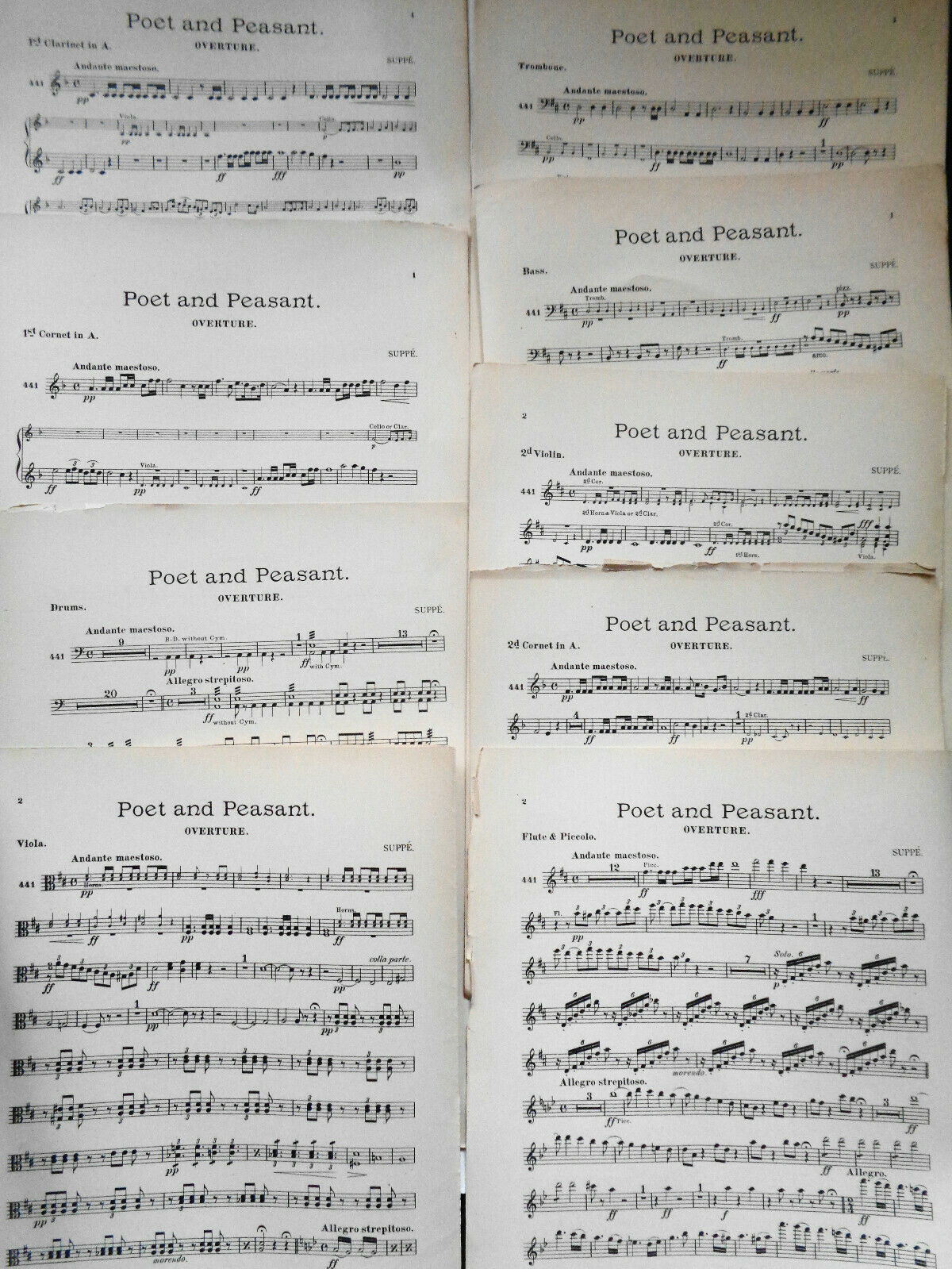 POET AND PEASANT - OVERTURE, BY F. von SUPPE - 1899 - music score for orchestra
