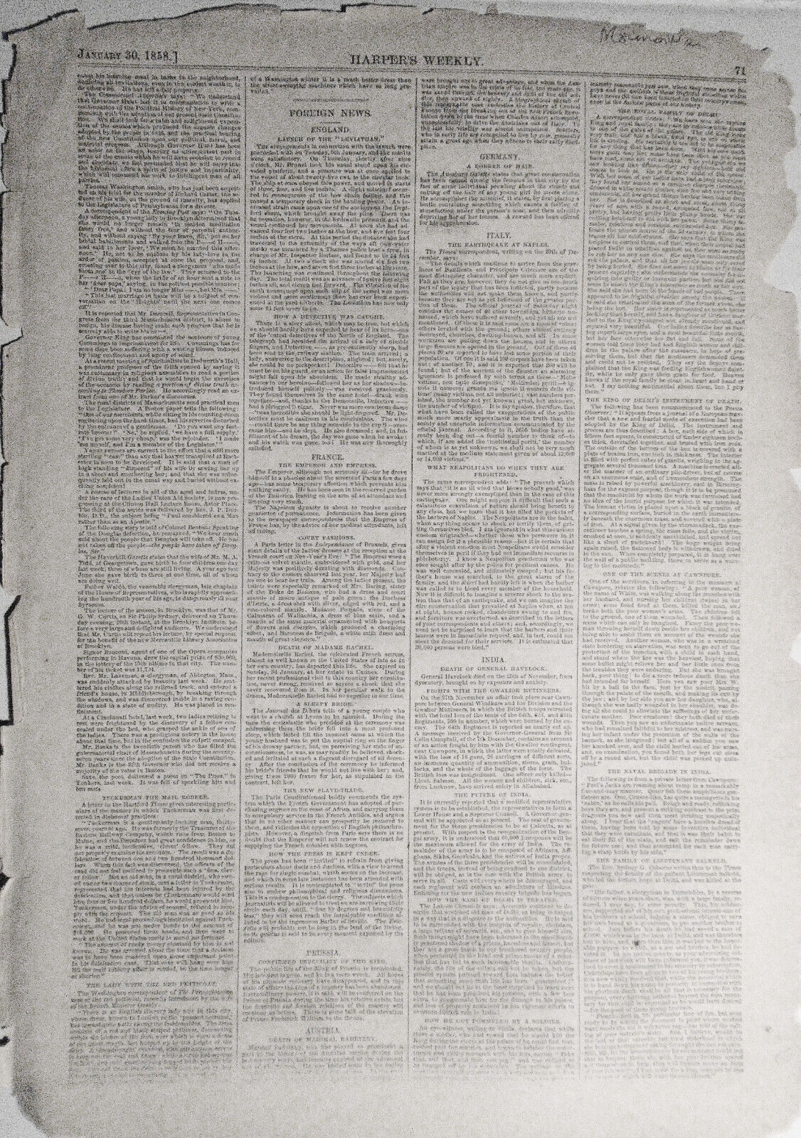 The Utah Expedition - Harper's Weekly, January 30, 1858. Story & 2 Prints