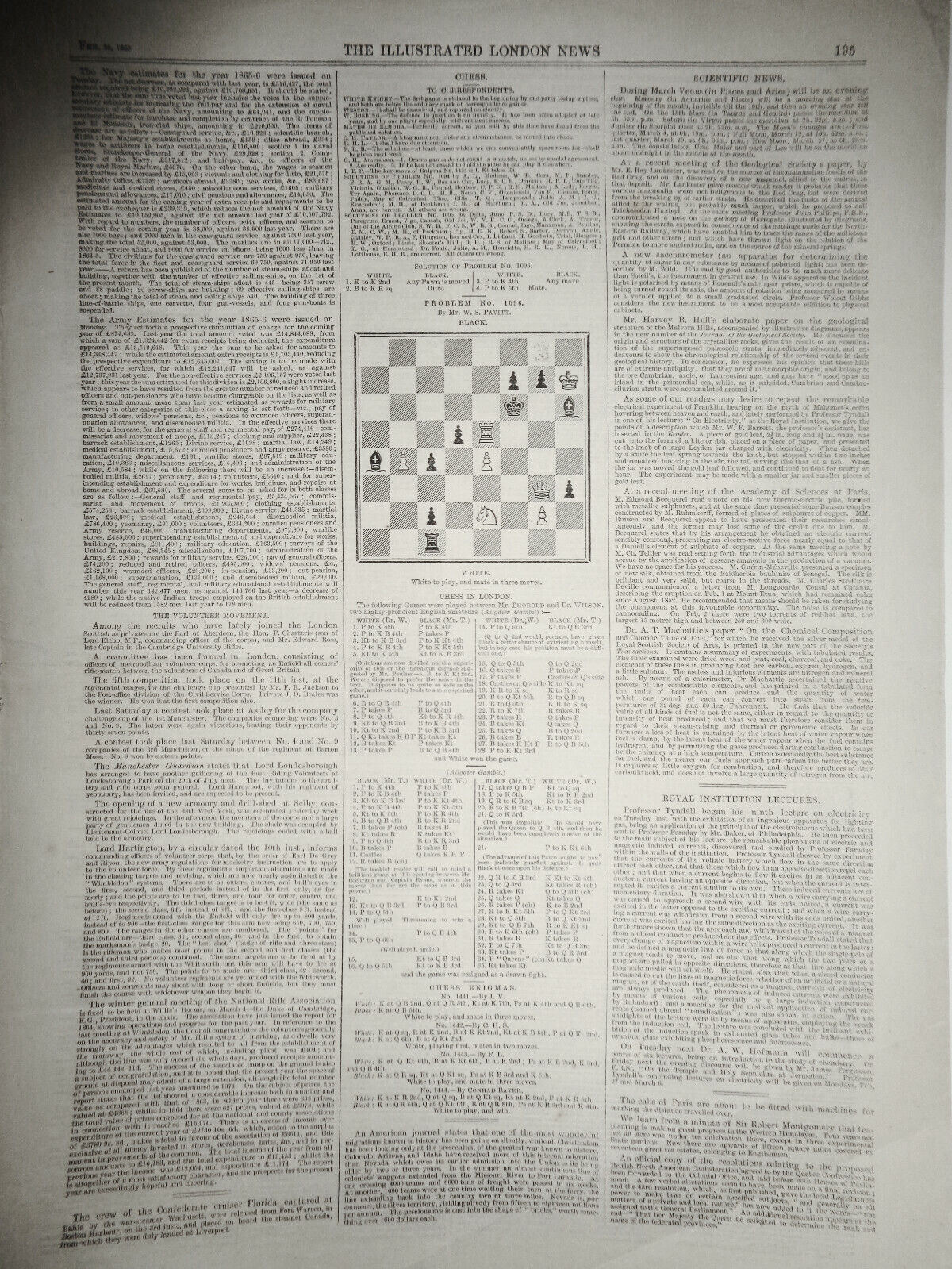 THE ILLUSTRATED LONDON NEWS FEBRUARY 25, 1865 - ORIGINAL ISSUE - NAPOLEONISM