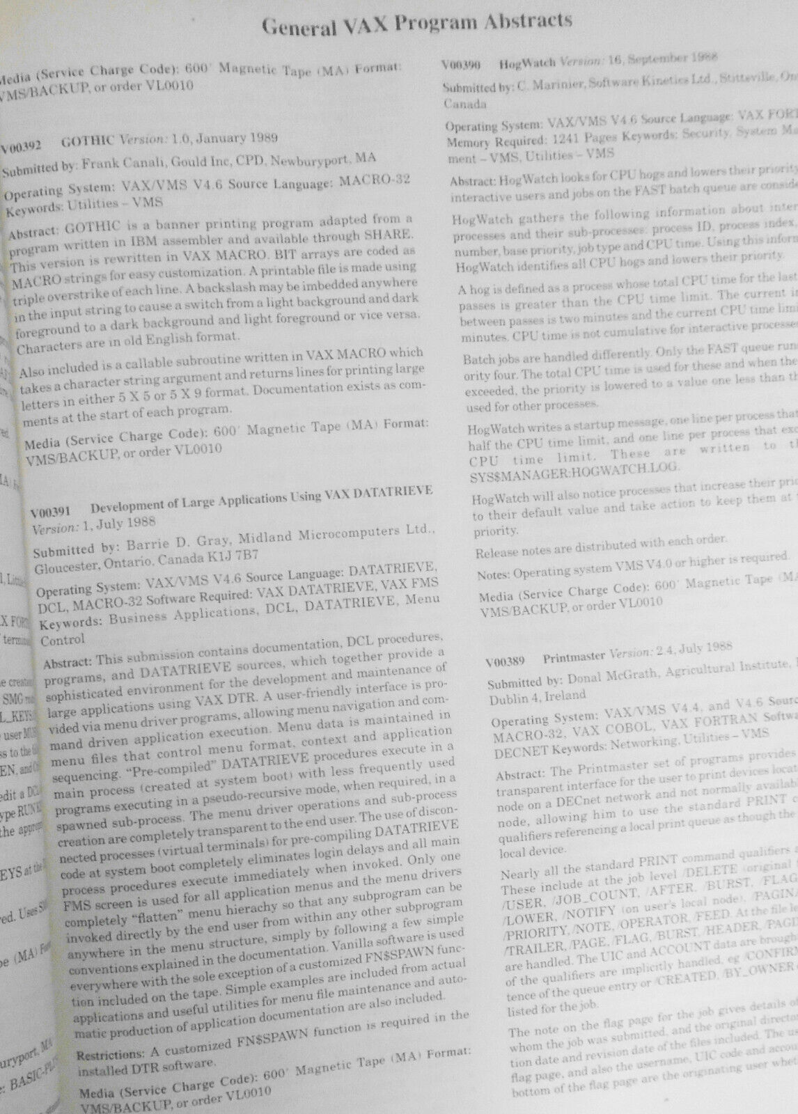 The 1989/1990 DECUS library : software catalog. U. S. Chapter Edition