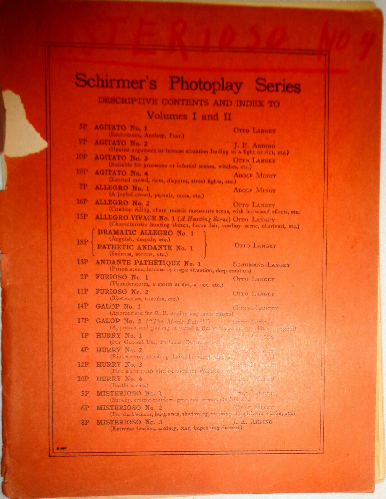 MISTERIOSO No. 4 (SUSPENSE, FORBODING, SPOOKY) by M Bergunker - 1927 orchestra