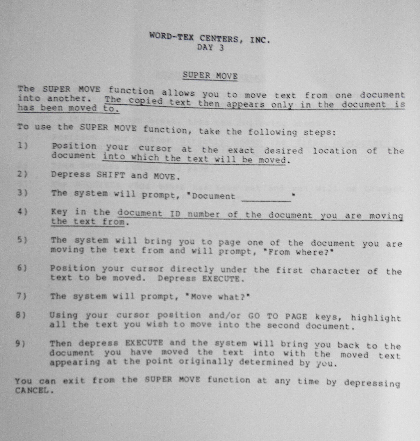 Word-Tex Wang Training Manual, 1983 - Word-processing and Mathematics