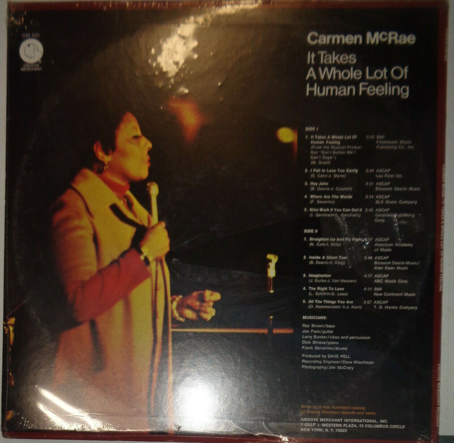 Carmen McRae - It Takes A Whole Lot Of Human Feeling LP - SEALED, BRAND NEW