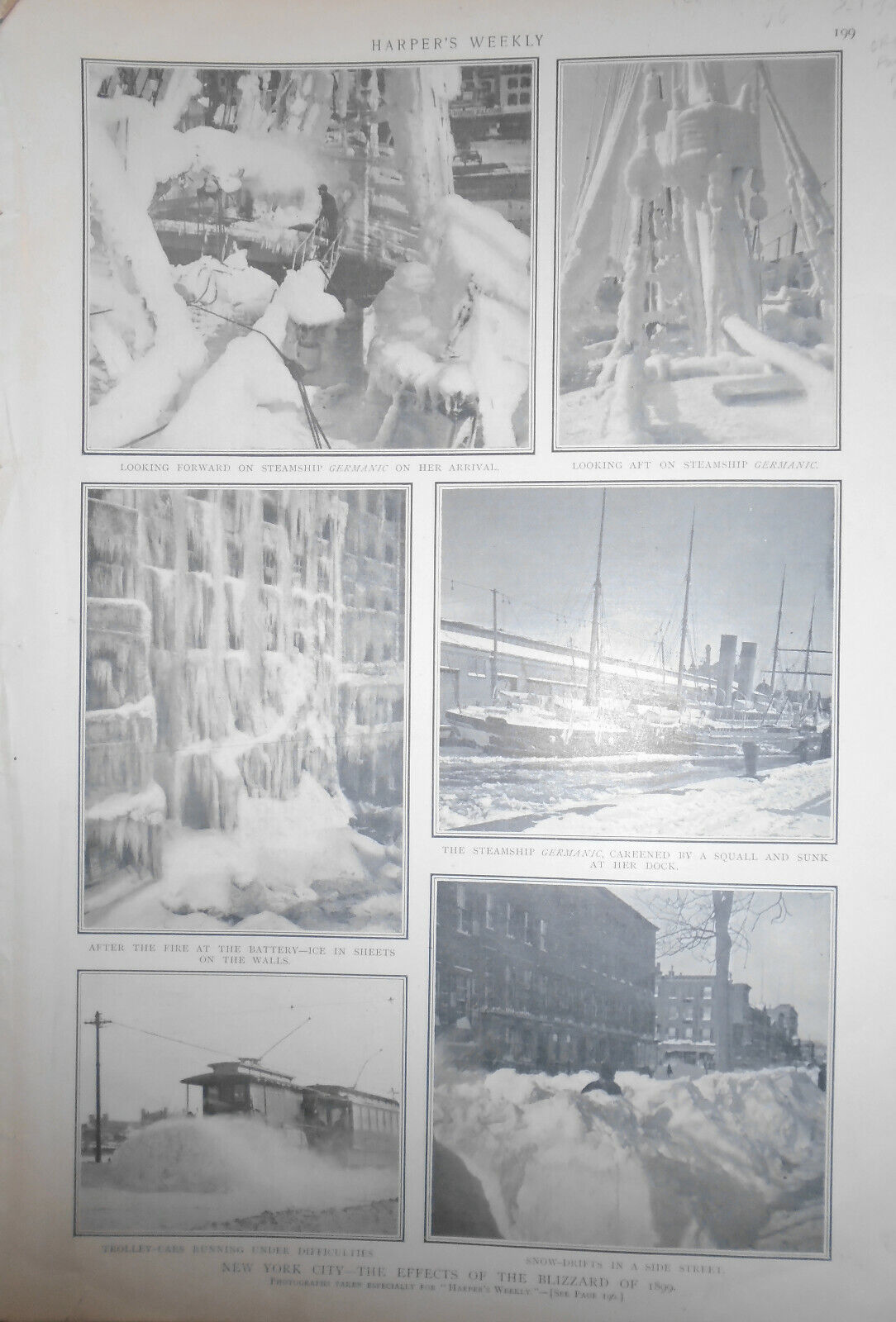 New York City - Effects Of The Blizzard Of 1899 - Feb 1, 1899 Harper's Weekly