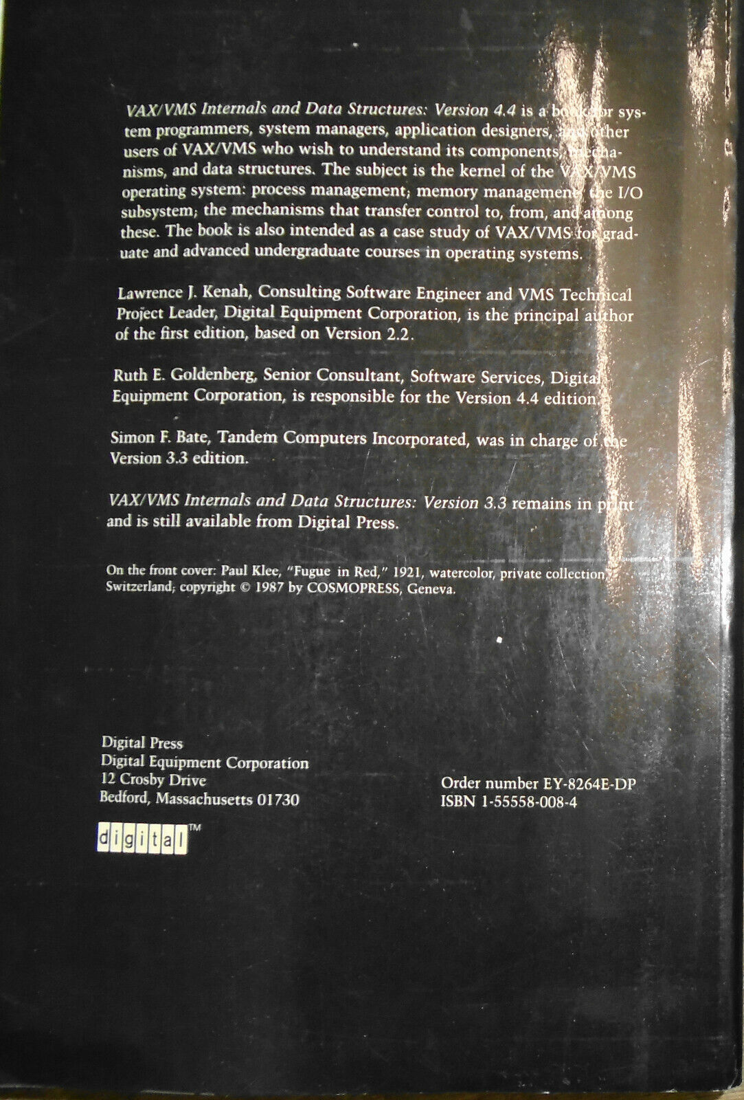 Vax/Vms Internals and Data Structures: Version 4.4, 1988 - Kenah Bate Goldenberg