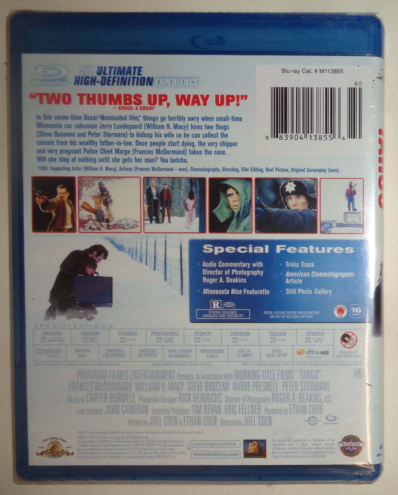 Fargo (Blu-ray Disc, 2009, Checkpoint Sensormatic Widescreen) - SEALED - NEW
