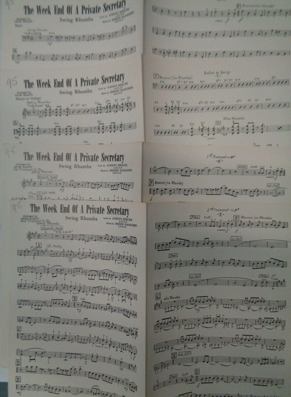 Johnny Mercer THE WEEK END OF A PRIVATE SECRETARY - SWING RHUMBA - for Orch 1938