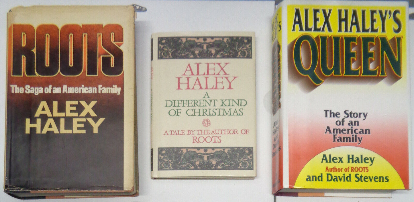 Alex Haley: 3 First Editions: Roots, Queen & A Different Kind of Christmas HC/DJ