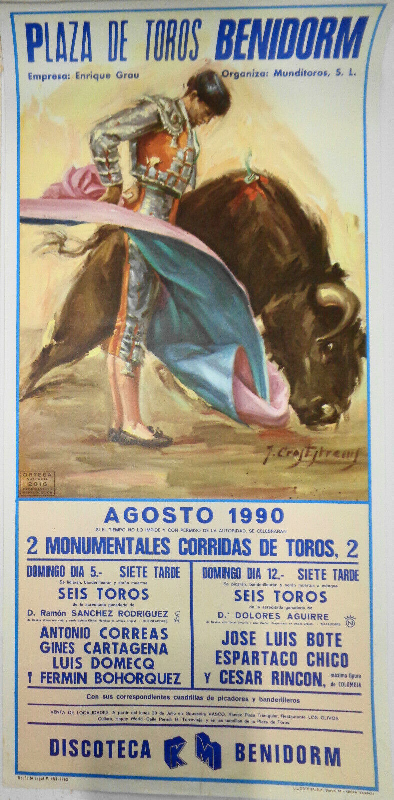 5 Plaza de Toros Bullfighting Posters - 1976-1992 as a lot