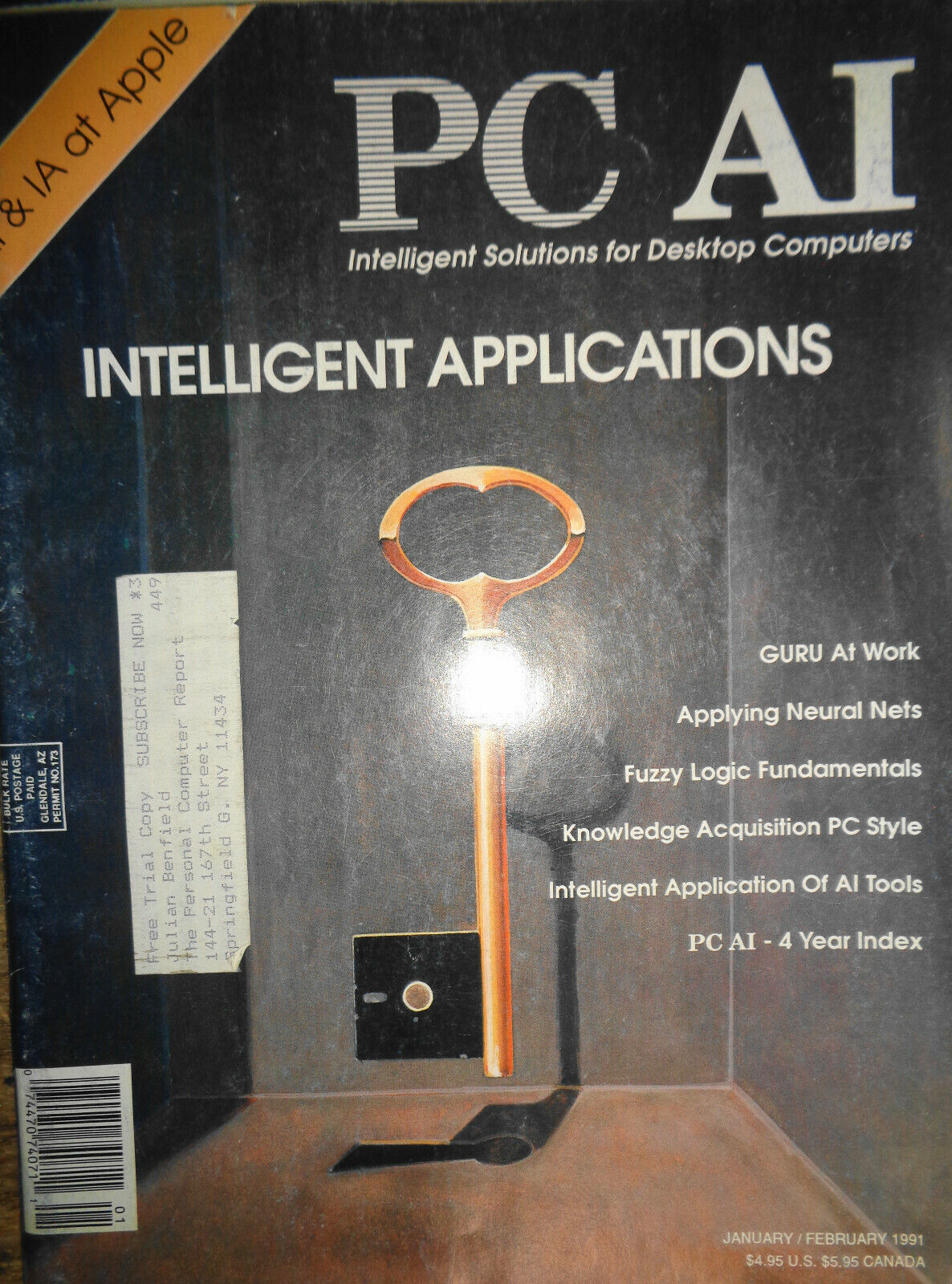 4 vintage Artificial Intelligence magazines : 3 of AI Expert + 1 of PC AI