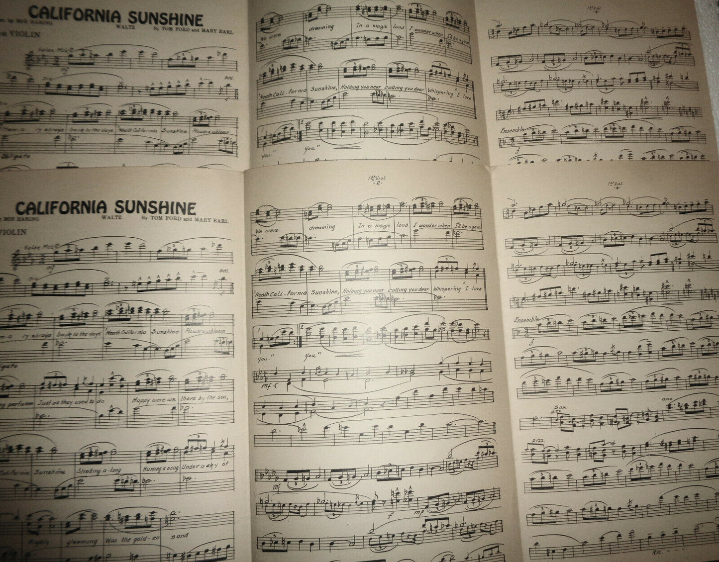California sunshine - Tom Ford; Mary Earl ~ 1930 For Orchestra. Arr. Bob Haring