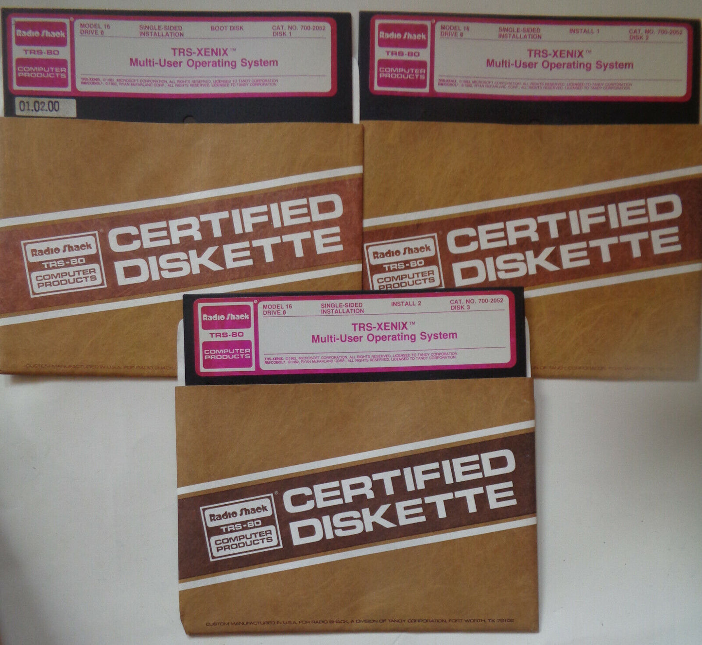 Radio Shack TRS-80 Model 16 XENIX Multi-User Operating System program - 1983