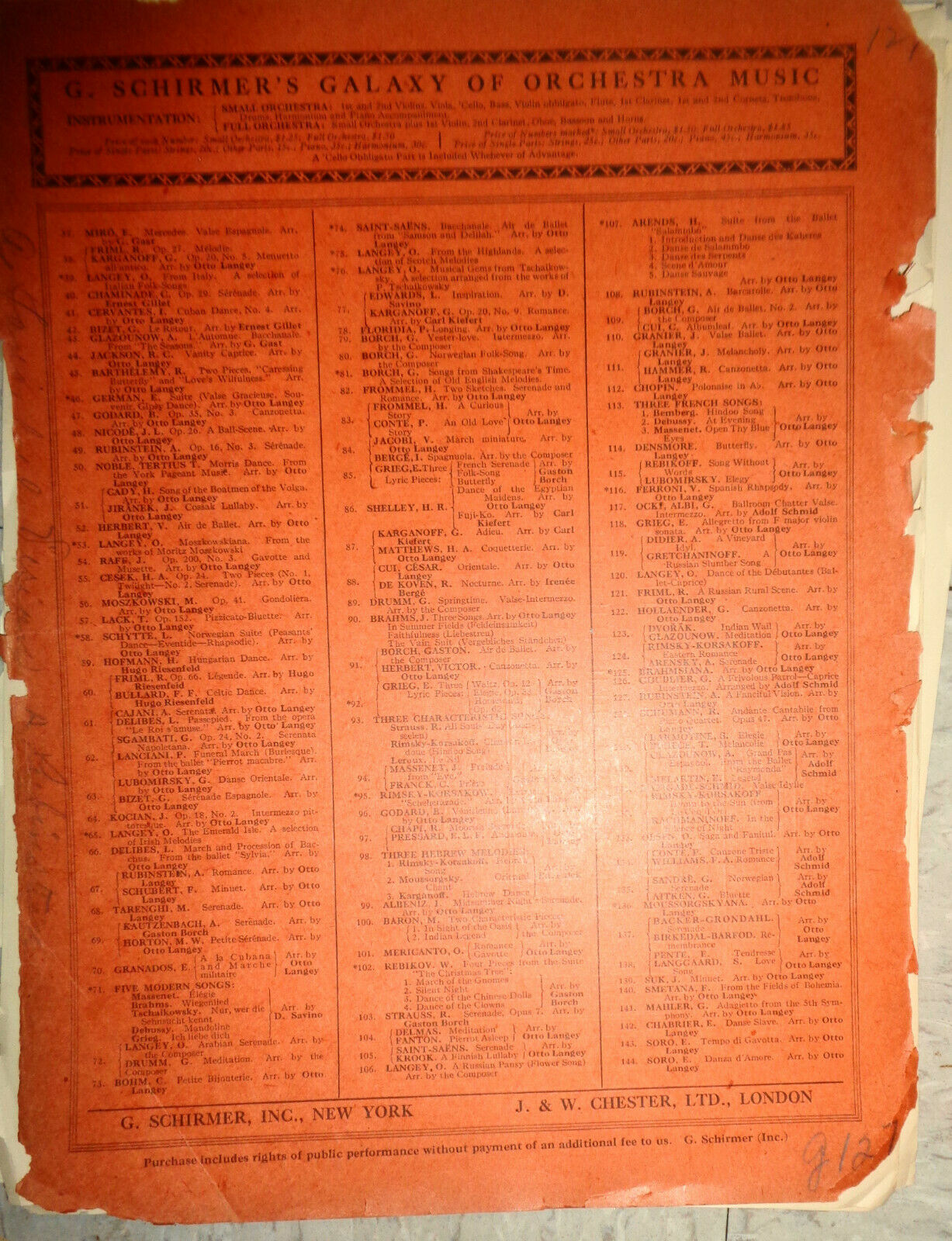 A fanciful vision, by A. Rubinstein. 1918 for orchestra. Arr. by Otto Langey