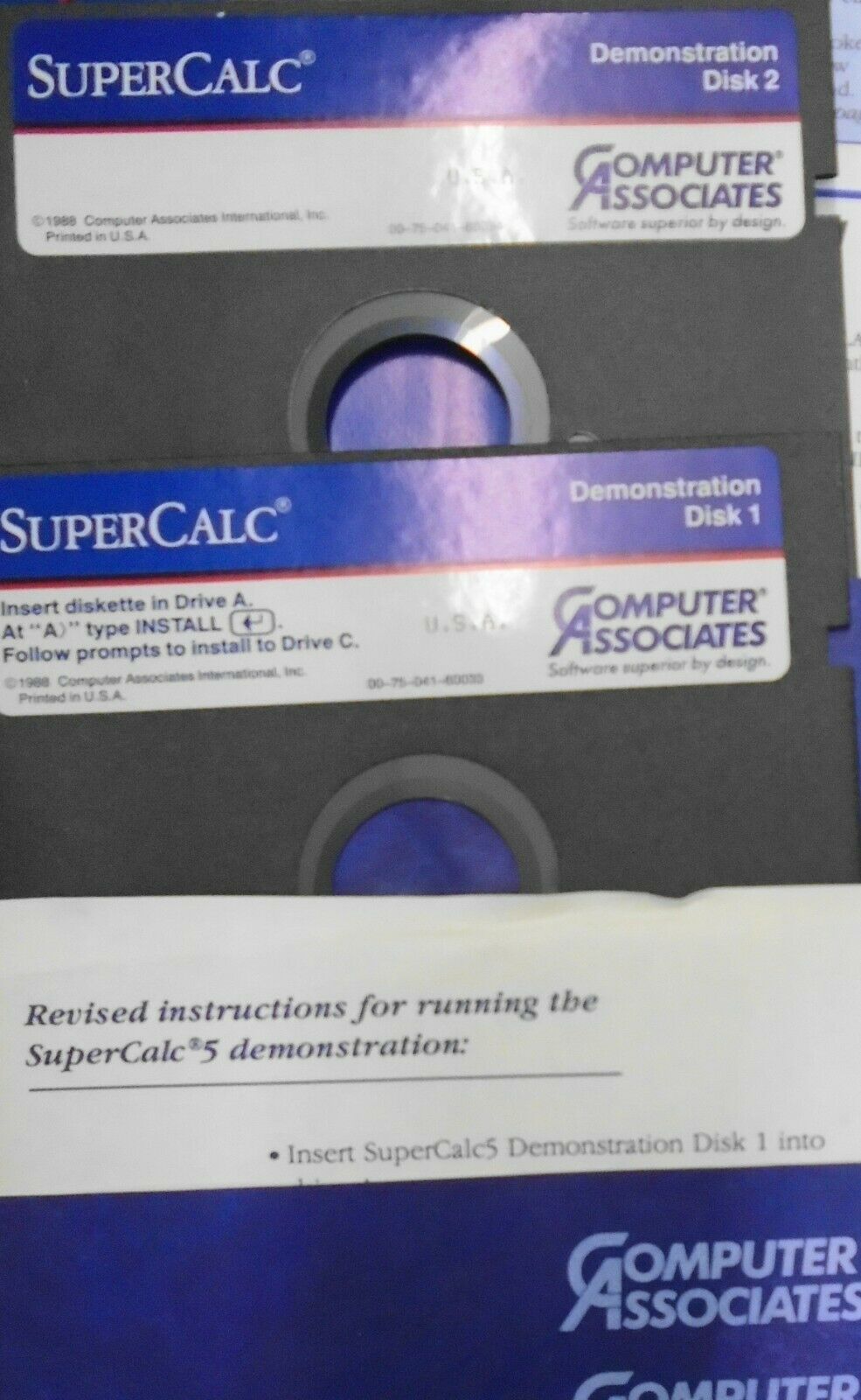 SuperCalc5 by Computer Associates : Demo Program and Press Kit. 1988. IBM 5 1/4"