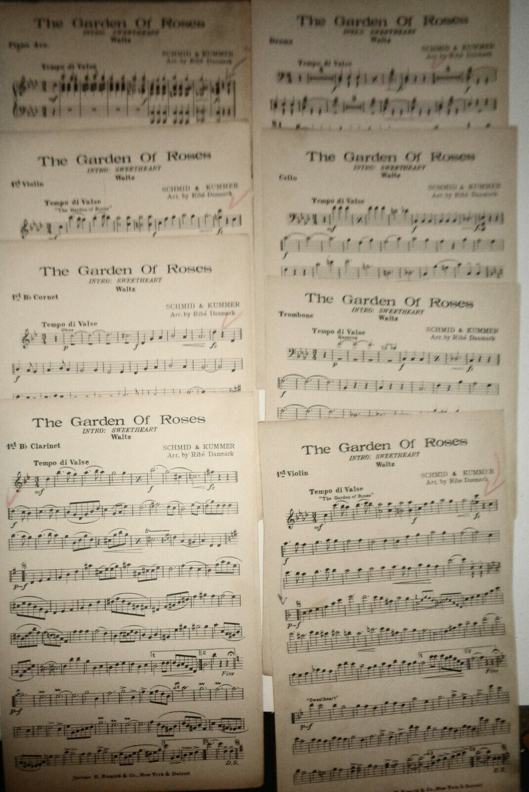 THE GARDEN OF ROSES - INTRO: SWEETHEART WALTZ -SCHMID & KUMMER - 1919 ORCHESTRA