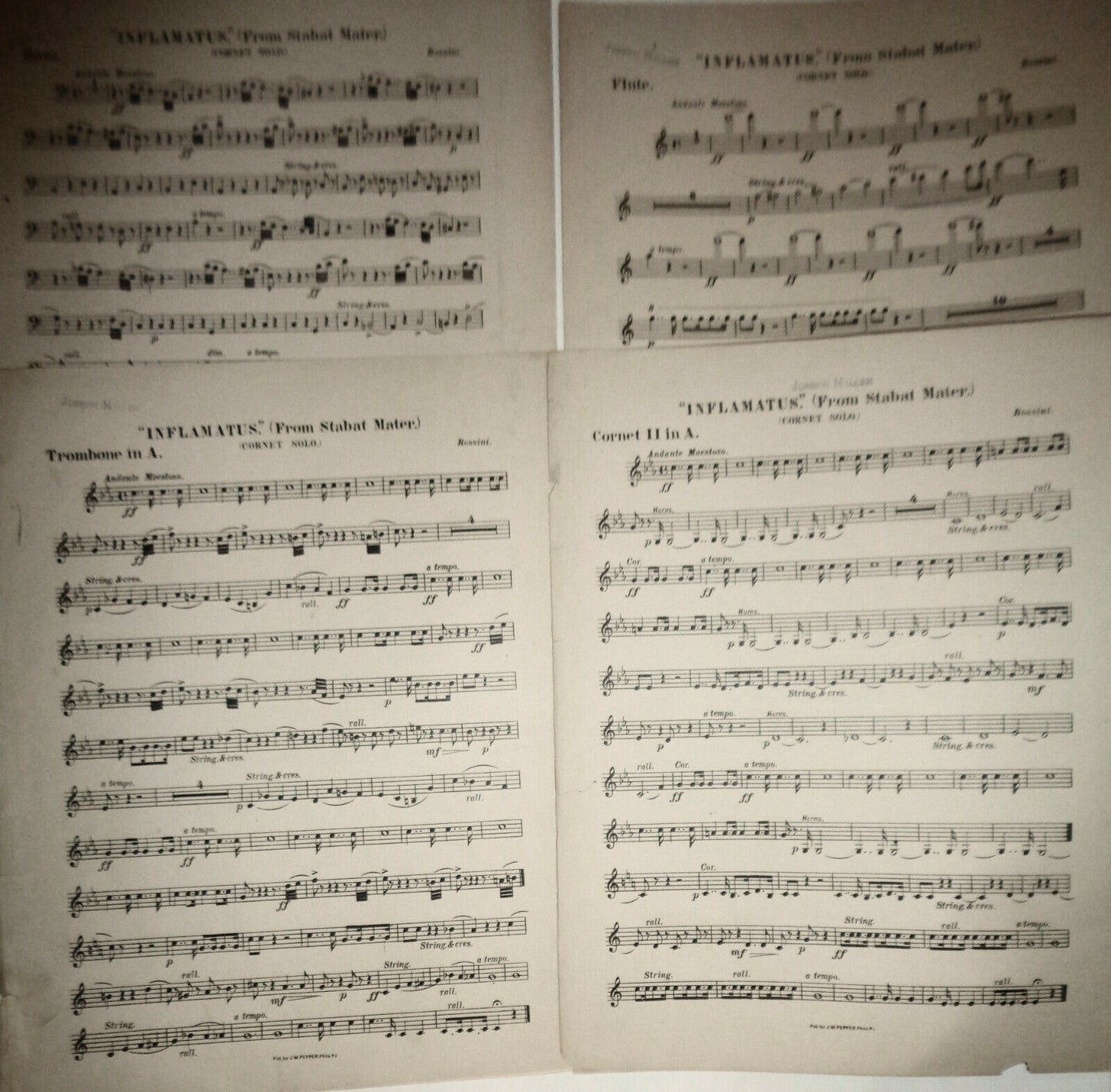 "INFLAMATUS." (FROM STABAT MATER.) 1889. By Rossini. Orchestra score